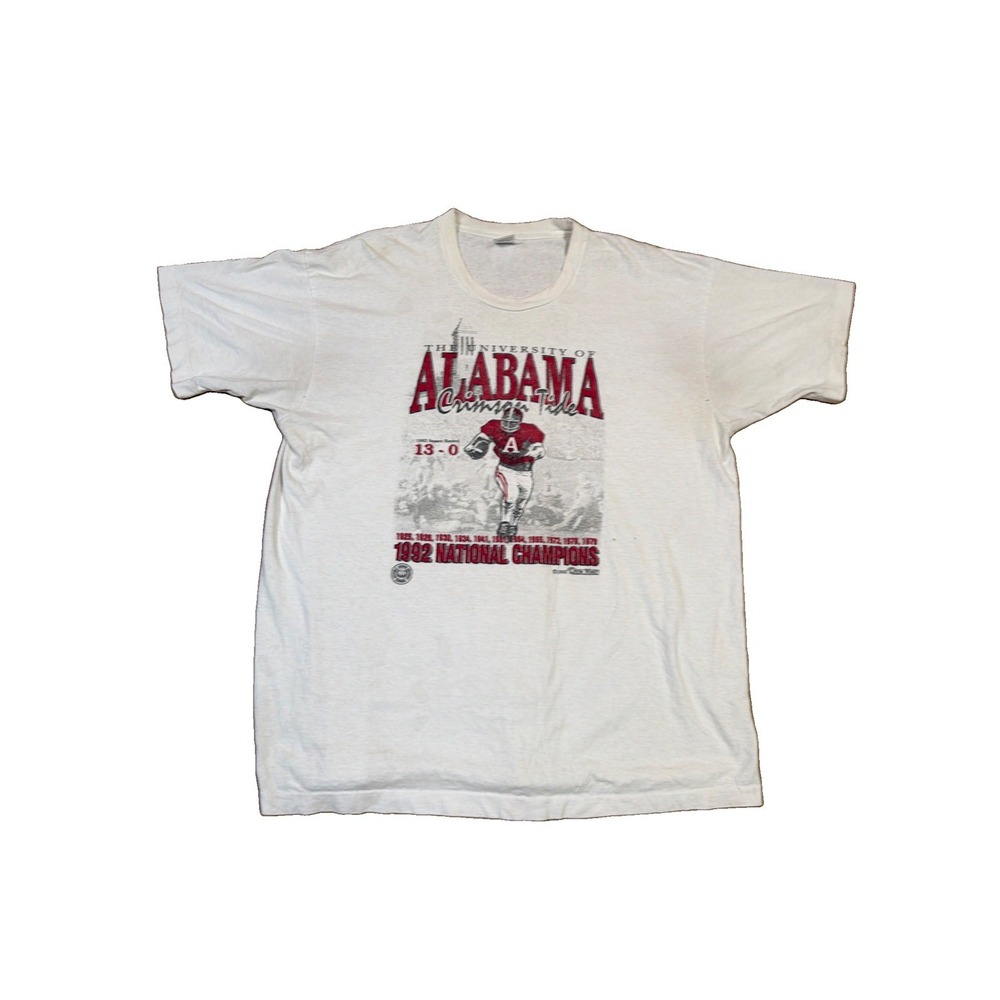 Vintage Alabama Crimson Tide 1992 Naitional Champs T Shirt Single Stitch 2XL USA